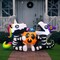 6 Ft Long Halloween Inflatables Outdoor Decorations, Halloween Blow Ups for Yard Decorations, Sitting Inflatable Skeleton Unicorn and Dinosaur Hold Pumpkin for outside Halloween Decor